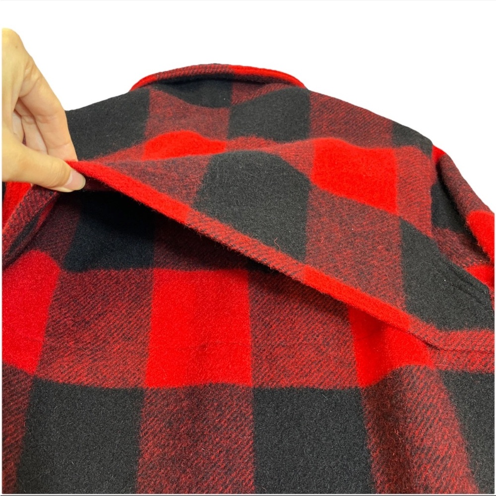 Vintage 60s Woolrich Red Buffalo Plaid Wool Jacket‎ Coat Mackinaw Medium - Picture 11 of 16